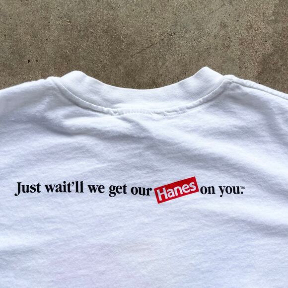 Vintage 90s Hanes Hand Prints Promo T-Shirt Large - Picture 6 of 6